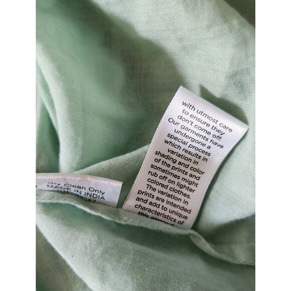 Hemant & Nandita Hera Long Sleeve Floral Mini Dress In Mint Macaron Size M - Picture 9 of 12